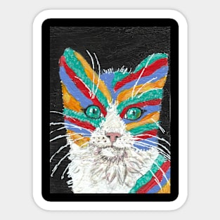 Abstract colorful cat Sticker